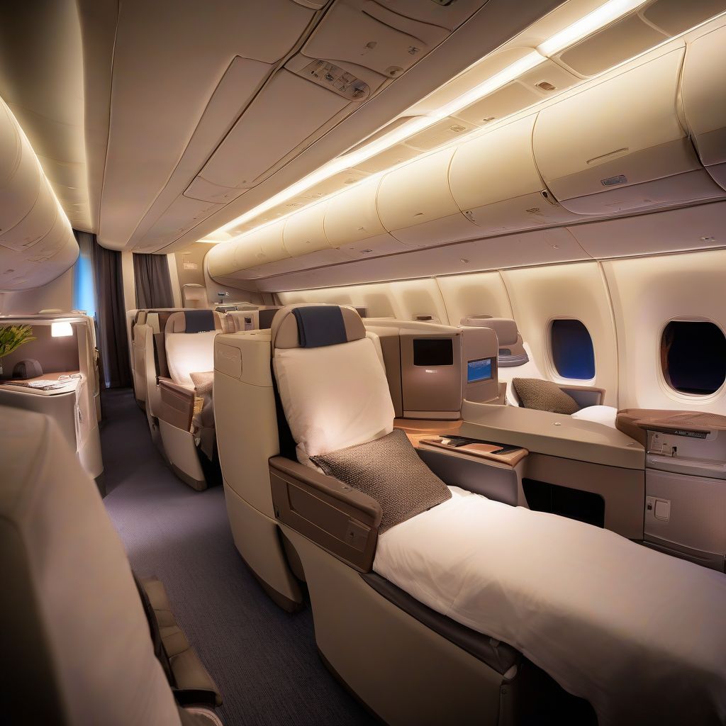 Boeing 777-300ER business class cabin